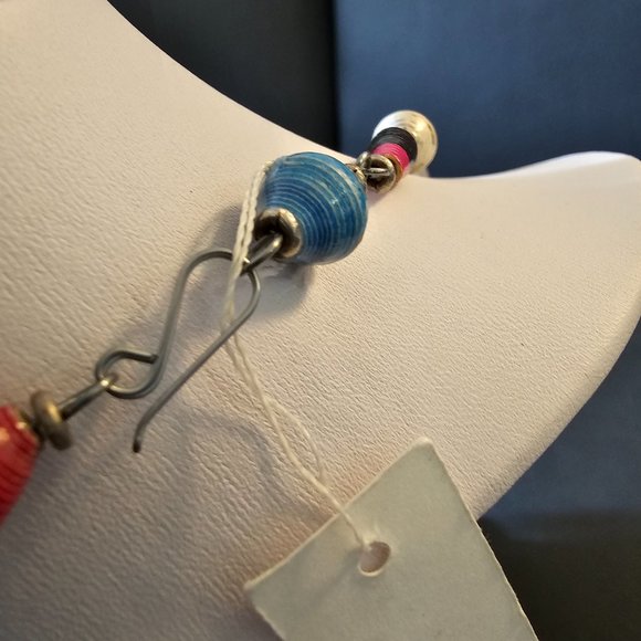 New Recycled Paper Beads Acacia Creation Artisan Necklace Earings Studio Kenya - Picture 7 of 14